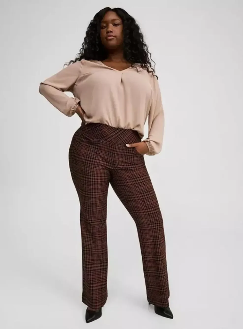 Torrid 2 pull on pocket pixie flare houndstooth pants sz 2X new $76 WP162